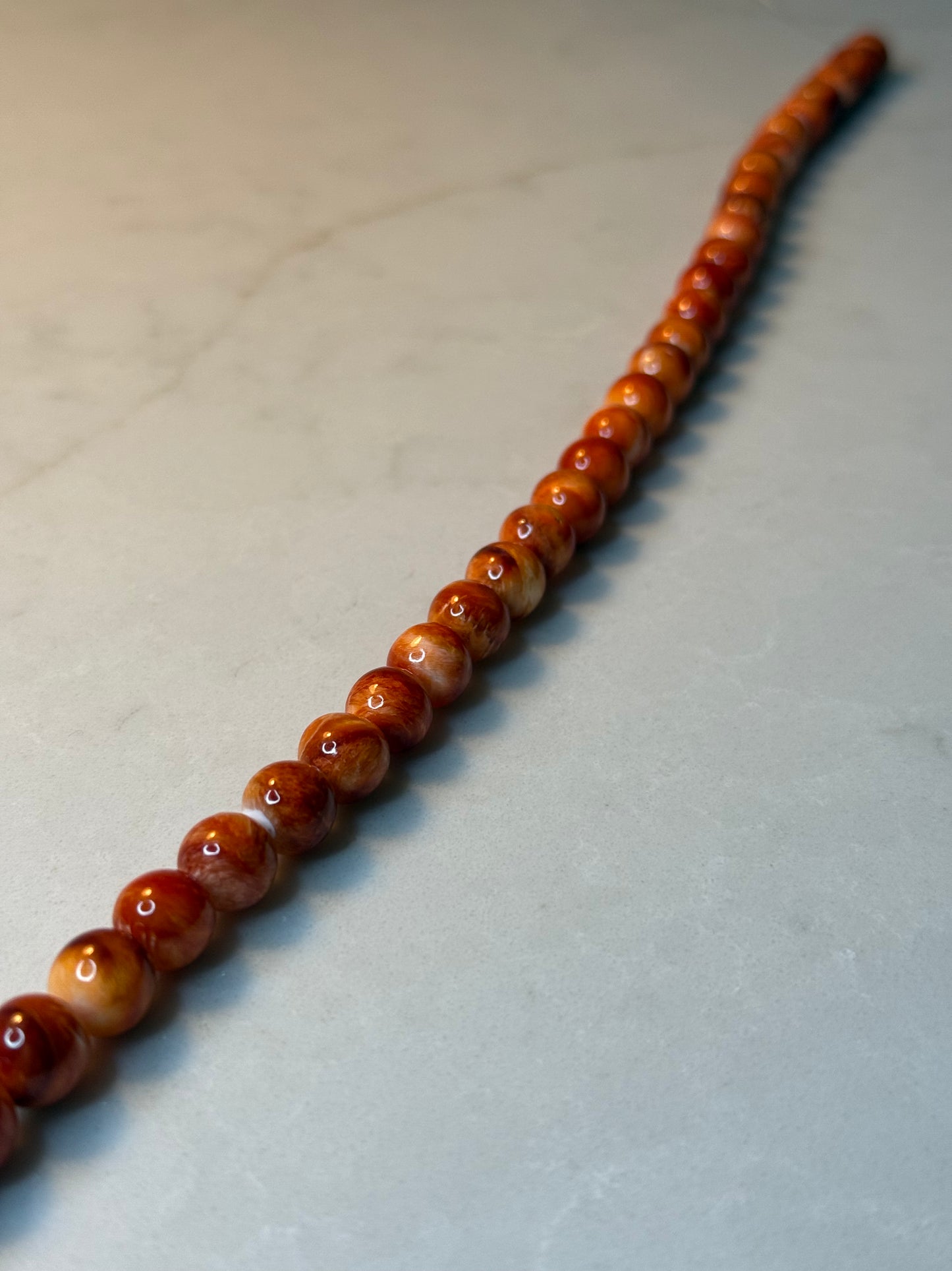6mm Round Red Spiny Oyster Beads
