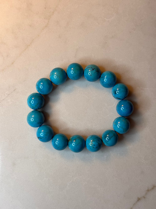 15mm Round Sonoran Blue Turquoise Beads