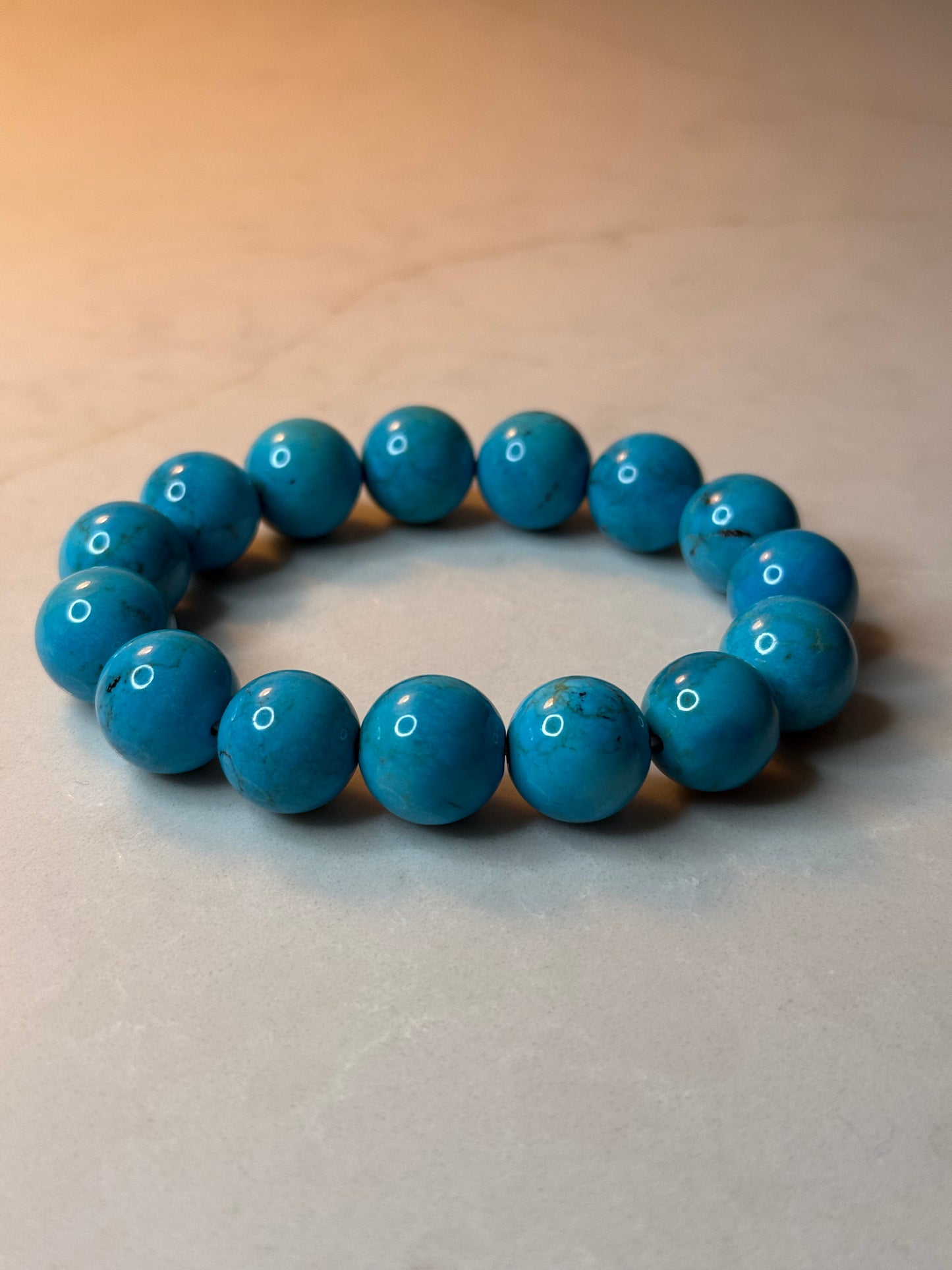 15mm Round Sonoran Blue Turquoise Beads