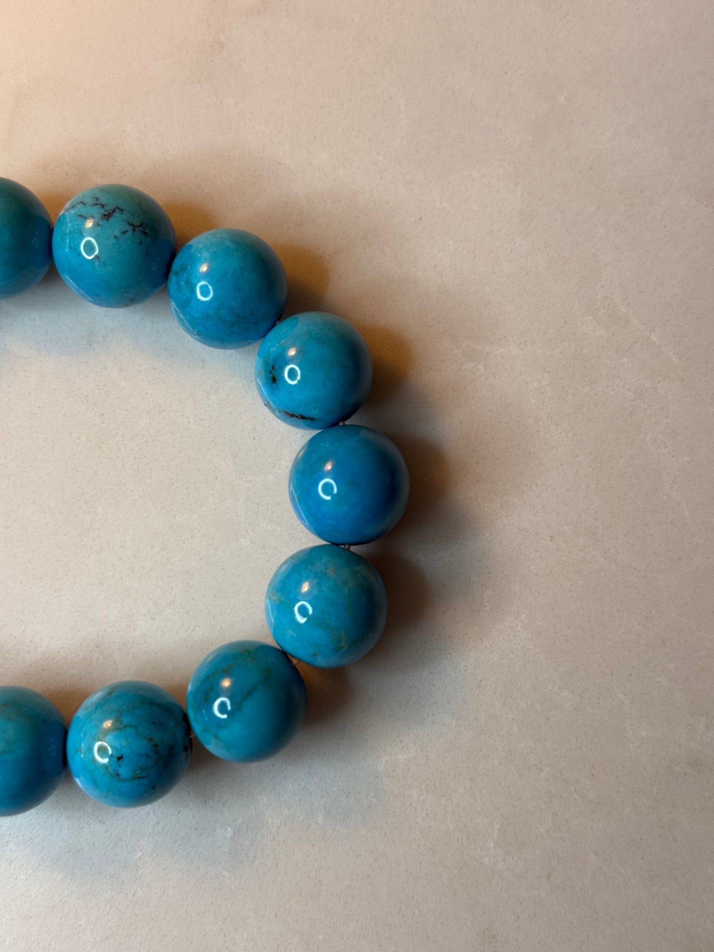 15mm Round Sonoran Blue Turquoise Beads