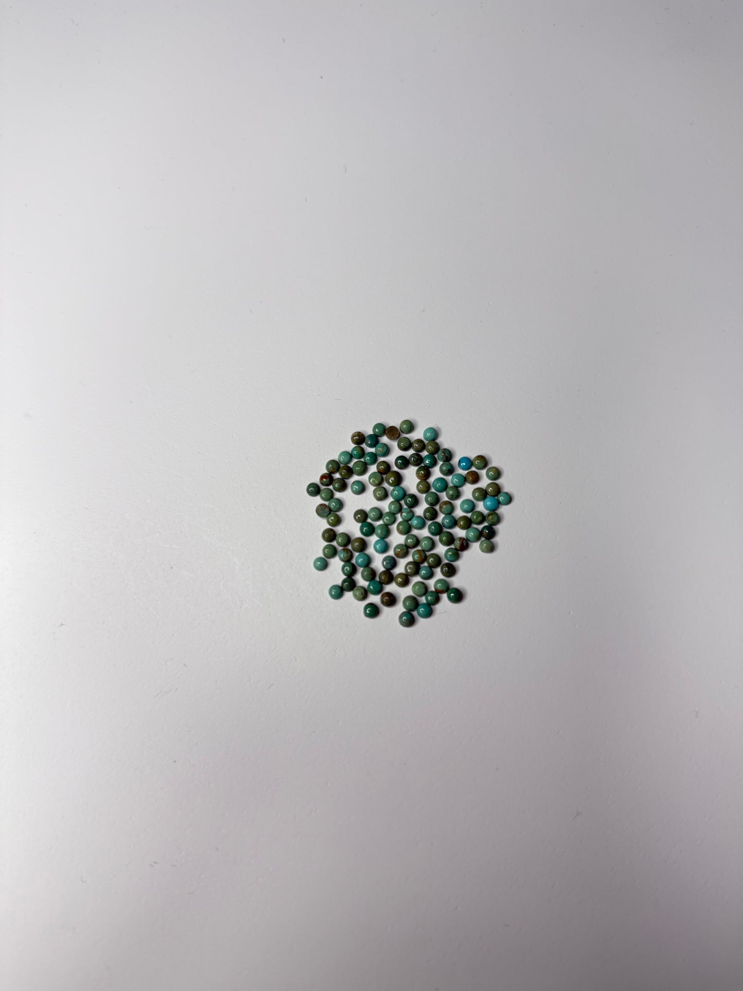 3mm Round Sonoran Green Turquoise Cabochon, Set of 10