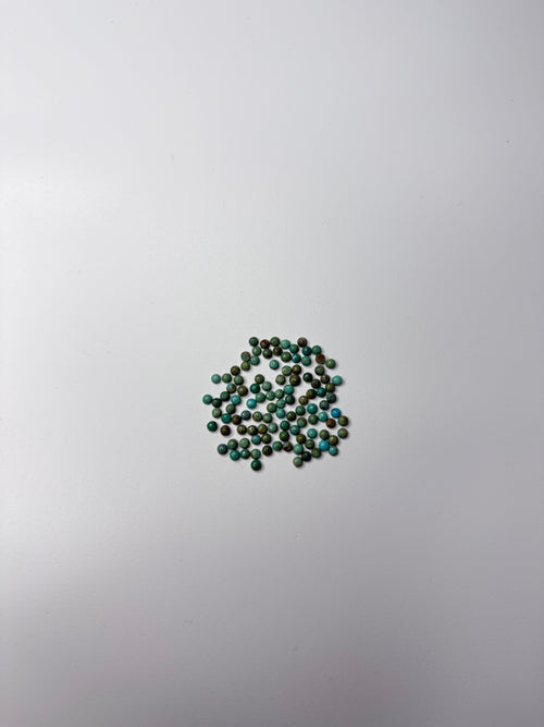 3mm Round Sonoran Green Turquoise Cabochon, Set of 10